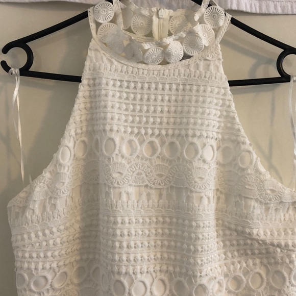Two Sisters white lace embroidered mini dress Size 12 - Picture 6 of 10